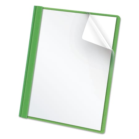 Oxford Clear Front Report Cover 8-1/2 x 11", Green, 3 Fasteners, Pk25, Size: Letter 55807